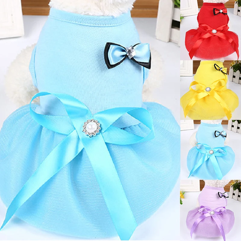 Dog Clothes For Puppy Summer Clothes Small Dog Dress Denim Skirt Harness Dresses for Dogs Apparel Fancy Dress for Chihuahua