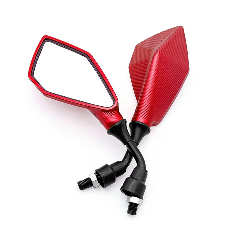 Sleek Red Motorcycle Rearview Mirrors - High-Definition ABS Side Mirrors