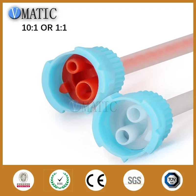 MB3.2-16L 10: 1 Mixed Nozzle Spiral Tube Core Double Liquid Bell Mouth Static Mixture Mixer Overhead Mixers 10pcs
