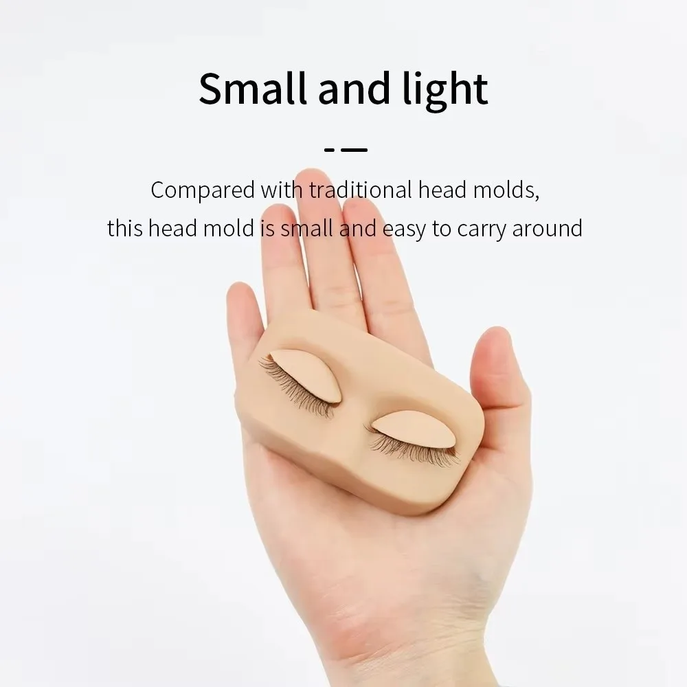 Removable Eyelids Eyelash Extension Training Head Replacement Eyelids Mini Size Mini Model Head Lash Practice Head