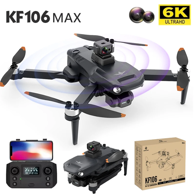 2022 New KF106 Max Drone 8K Professional 5G WIFI HD Camera Image Stabilization 3 Axis Gimbal Brushless Motor Foldable Quadcopter