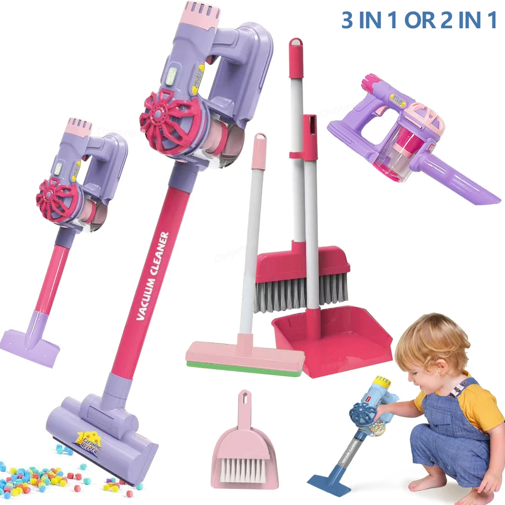 Kids Simulation Electric Vacuum Cleaner Cleaning Set for Toddlers Role Play Housekeeping Educational Toys Girl Boy Gifts - Bilde 3