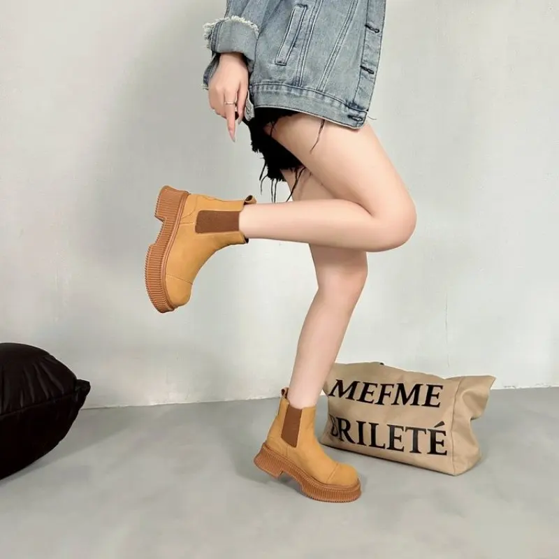 2023 Winter New Korean Version Plus Velvet Warm Snow Boots Female Short Tube Cotton Boots Tassel Zipper Boots Cotton Shoes Botas