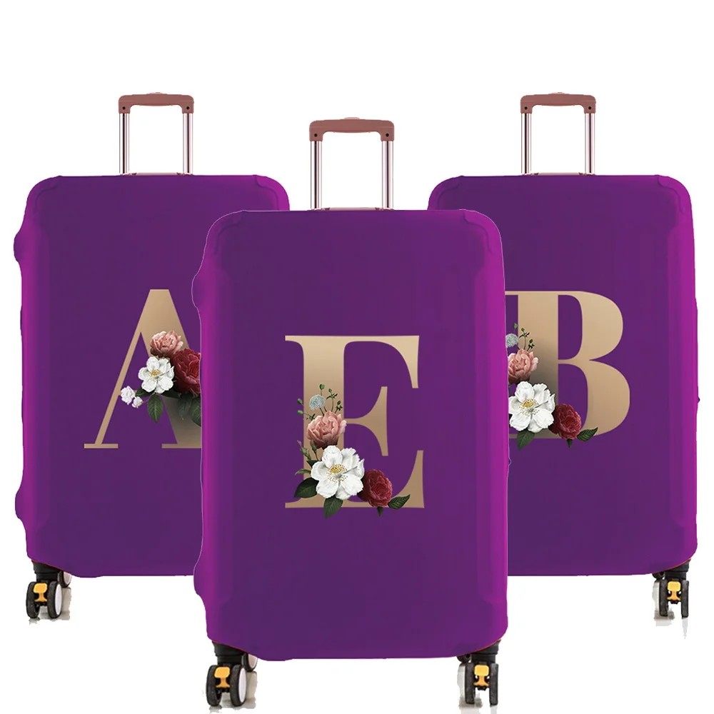 Luggage Cover Luggage Protective Cover Elastic for 18-32 Suitcase Trolley Baggage Travel Bag Dust Covers Suitcase Case Gold Lettern Pattern