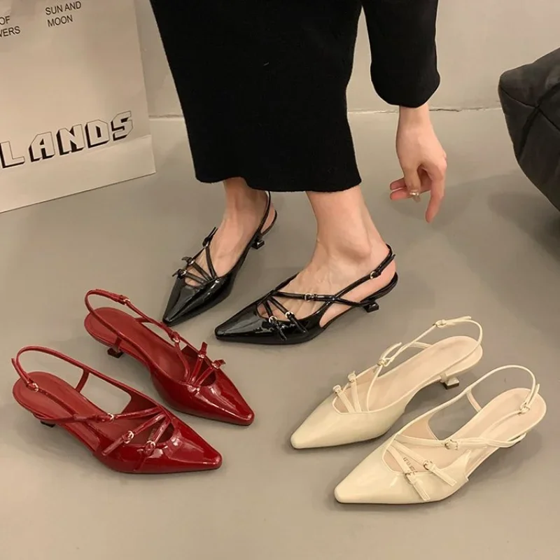 Scarpe eleganti da donna estive Sandali con punta a punta Sandali