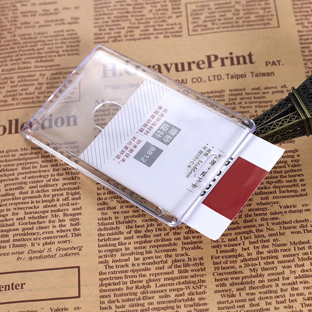 Card Holders 1Pc Acrylic Transparent Bank Credit Badge Bus ID Plastic Without Lanyard