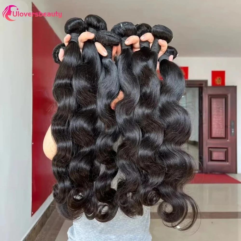 Body Wave Human Hair Bundles And Weaves 24 30 40 Inch Body Wave Bundles Brazilian Natural Black 12A Raw Hair Bundles For Women 2