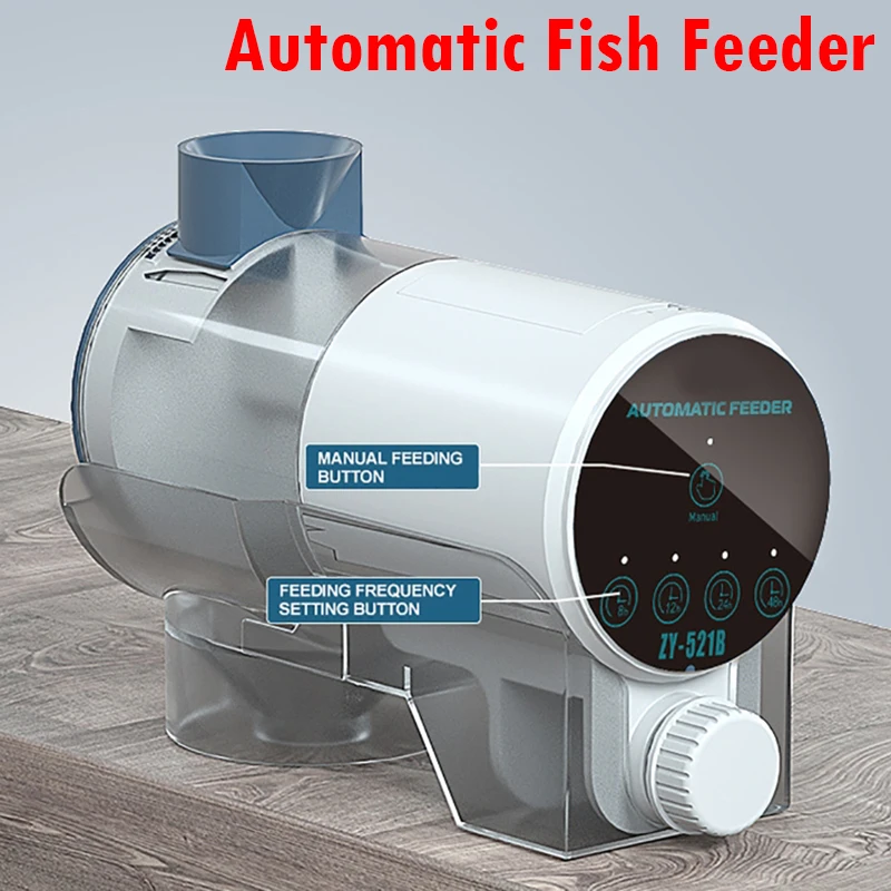 Automatic Fish Feeder Fish Tank Feed Pellet Timing Feeding Machine LCD