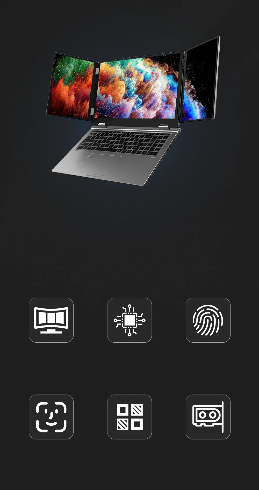 SZBOX MAX16 i7-12700H Computer Triple-Display Screen Notebook