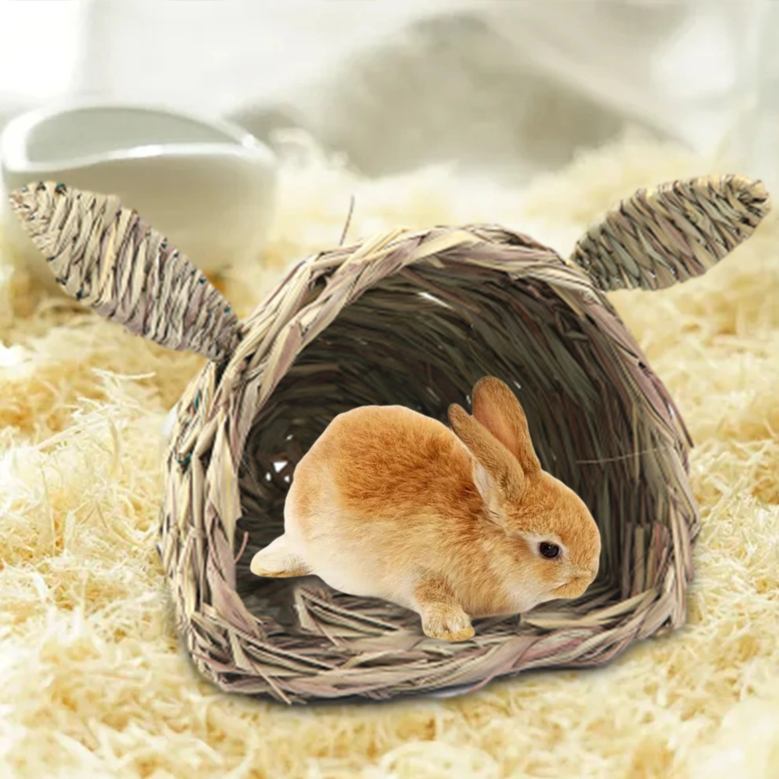 Title 3, Rabbit Straw Nest Grass House Bunny Grass Tunne...