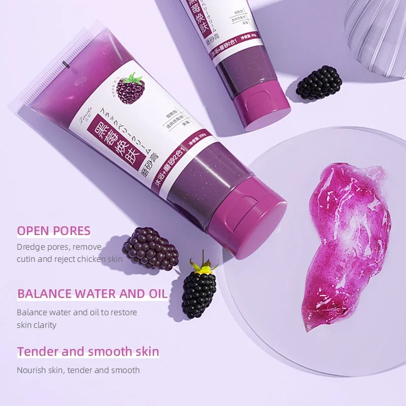 Blackberry Body Scrub Cream Moisturizing Whitening Nourishing Repair Exfoliating Scrub Deep Cleansing Skin Care Product creatina
