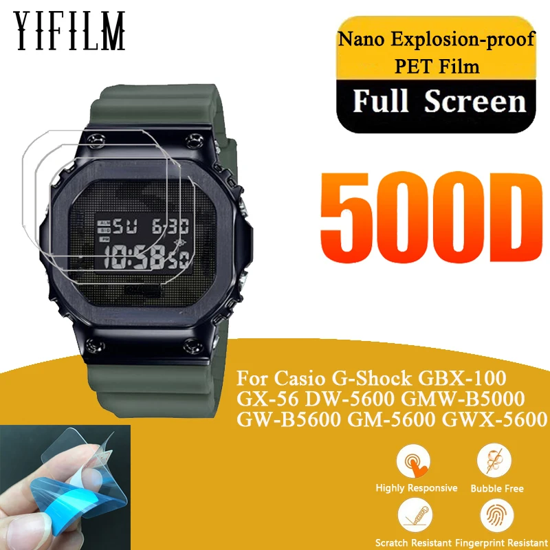 Pellicola In Pet 3 Pezzi Per Casio G-Shock Gbx-100 Gx-56 Dw-5600 Gmw-B5000 Gw-B5600 Gm-5600 Gwx-5600 Pellicola Protettiva Per Schermo Non In Vetro