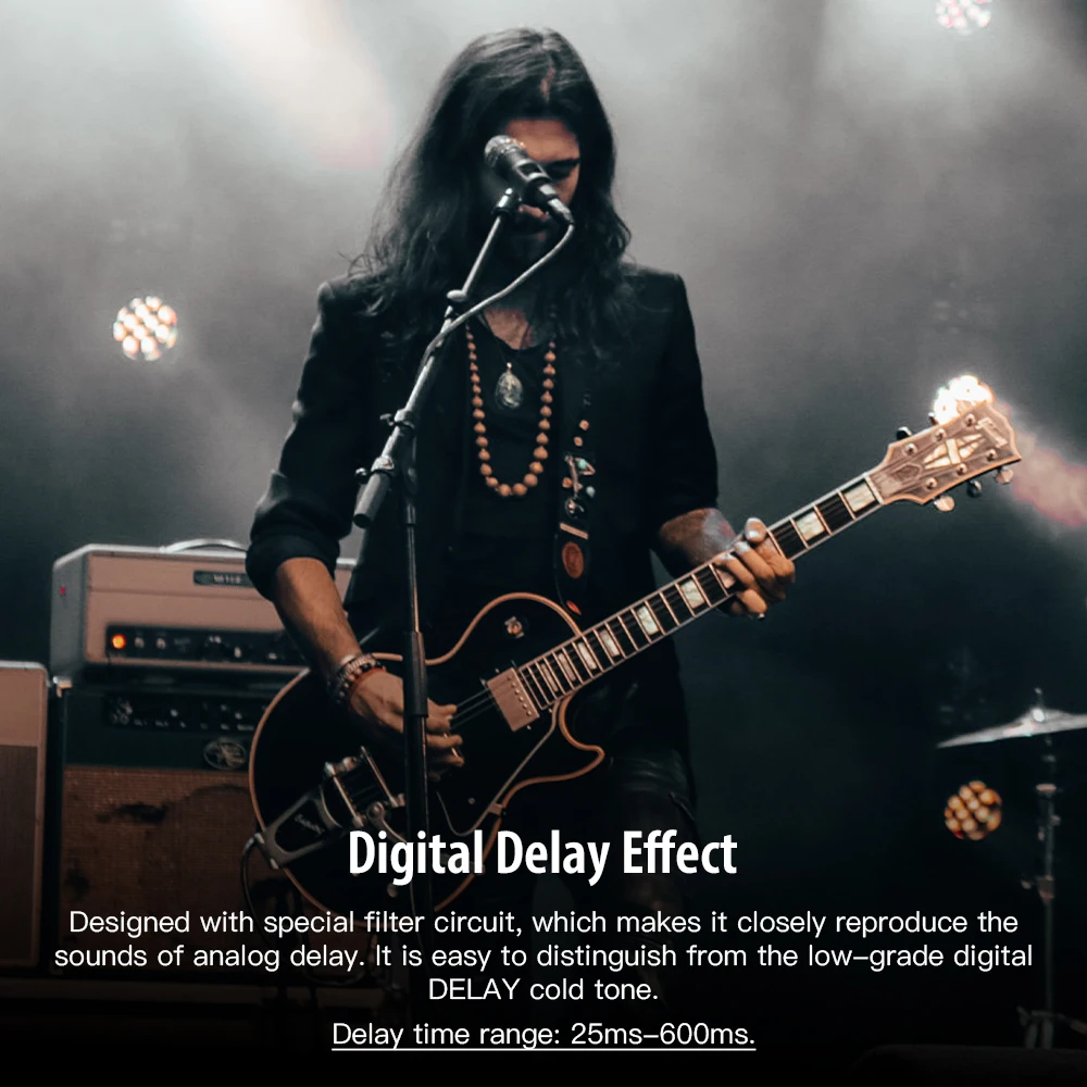 JF-08 DIGITAL DELAY Guitar Pedal Analog-Style Delay with Filter Circuit 25ms to