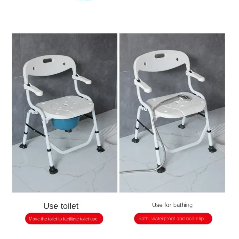 Adjustable Height Elderly Toilet Chair Foldable with Armrests Perfect for Pregnancy and Senior Care Provides Comfortable Support 4