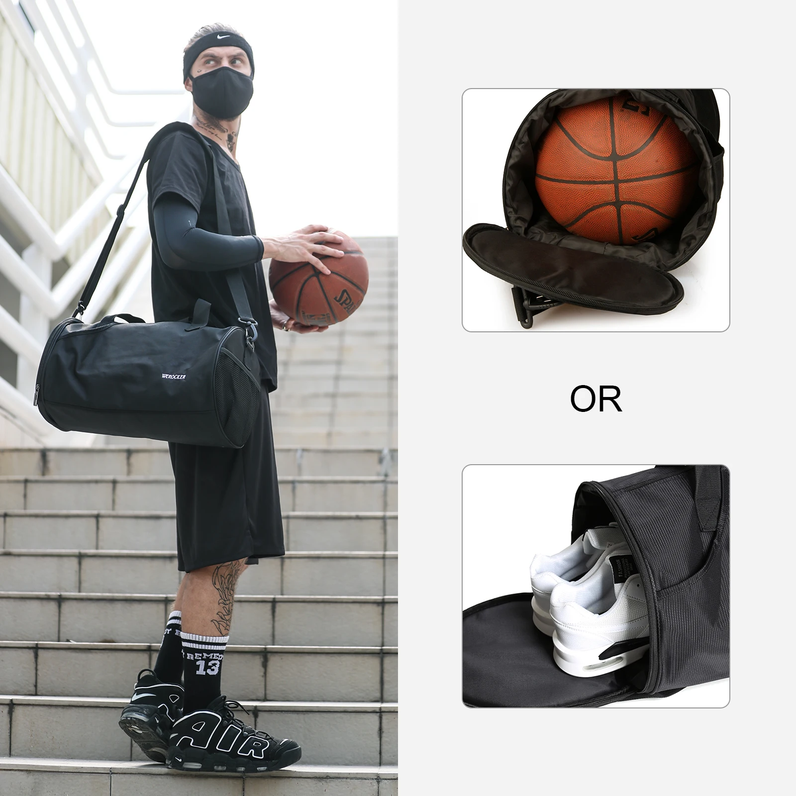 Likros Sports Gym Bag for Men Women Workout Bags Mens Gym Bag with Shoes/Basketball Compartment Lightweight Travel Duffel Bag 6