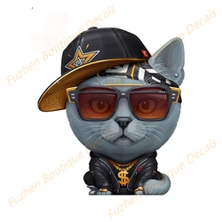 Fuzhen – autocollants de voiture, accessoires extérieurs, dessin animé, pour voiture, chat bleu russe, décalcomanies Hip Hop, ordinateur portable, VAN, fenêtre de RV 