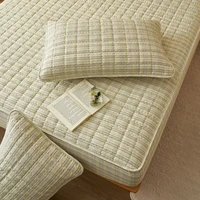 High-Quality Quilted Plaid Mattress Cover,Mattress Protector,- Antibacterial, Breathable,Comfortable for Fresh Sleep Experience 2