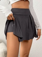 Women's high waisted solid color pants skirt suitable for work commuting daily shopping dating slim fitting and versatile - Image 2