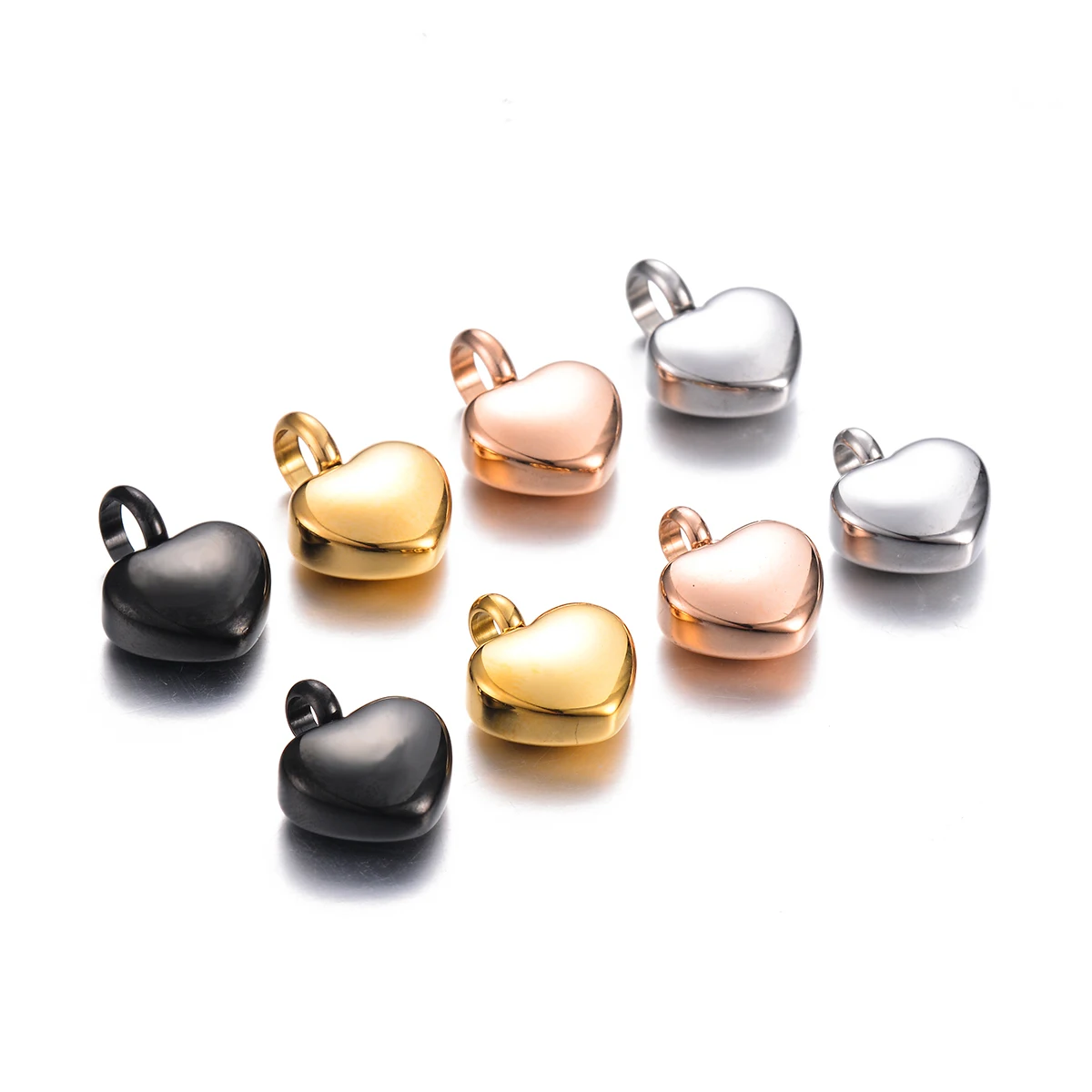 4 Farben Edelstahl leer Mini Herz Charms Einäscherung Urne Halskette/Armband Denkmal Schmuck herstellung