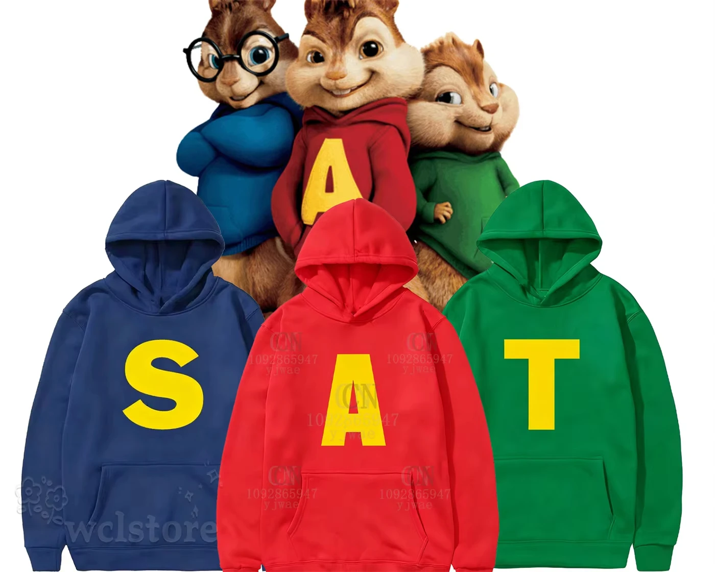 Alvin und die Chipmunks 2025, weicher, bequemer Kapuzenpullover, Unisex, lässige Sportbekleidung, Halloween-Kostüm, Pullover, Tops, Anime-Hoodie