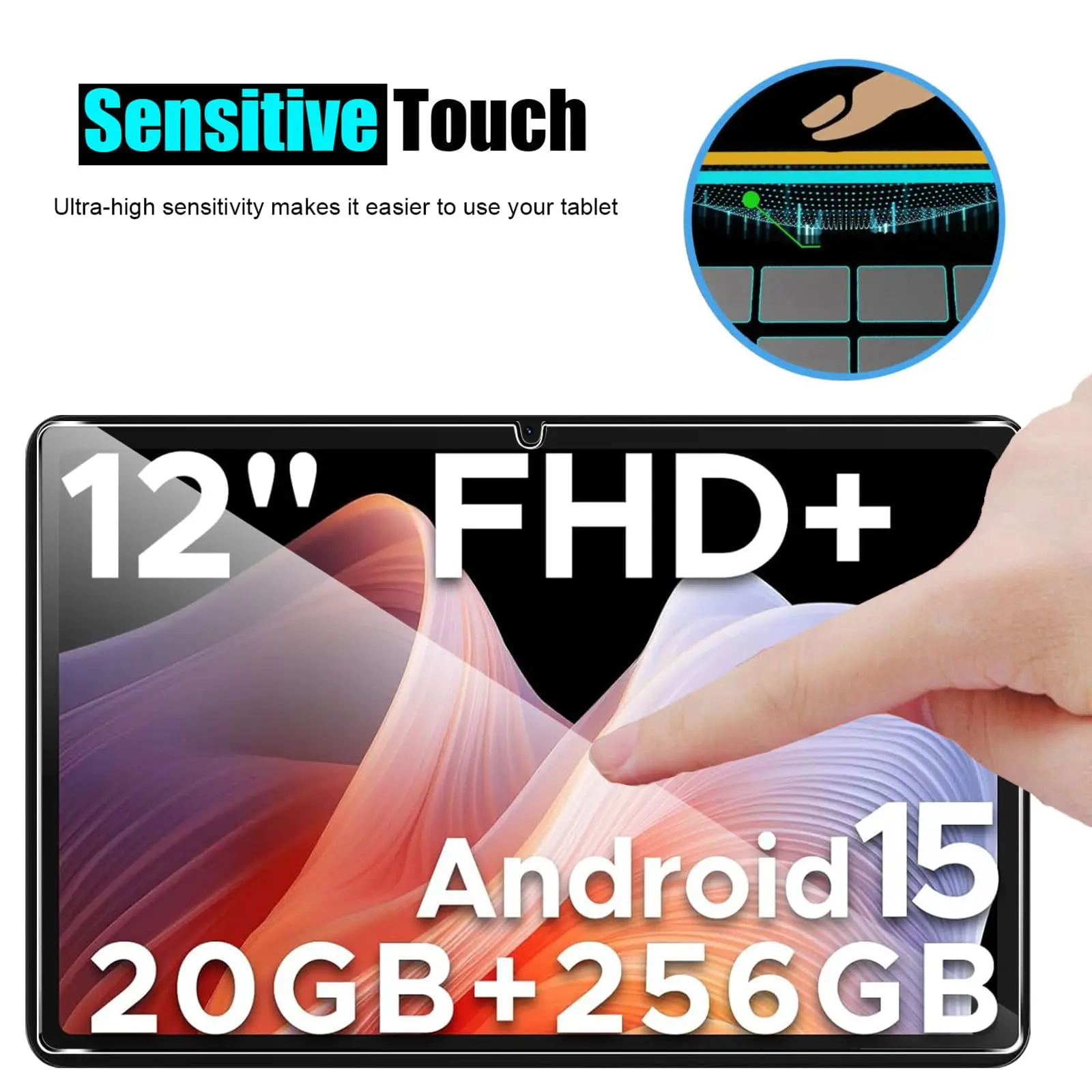 For Doogee T36 (12 inch) 2025 Screen Protector, 9H Tempered Glass Film, Anti Fingerprints,No Bubbles Anti-Scratch 5
