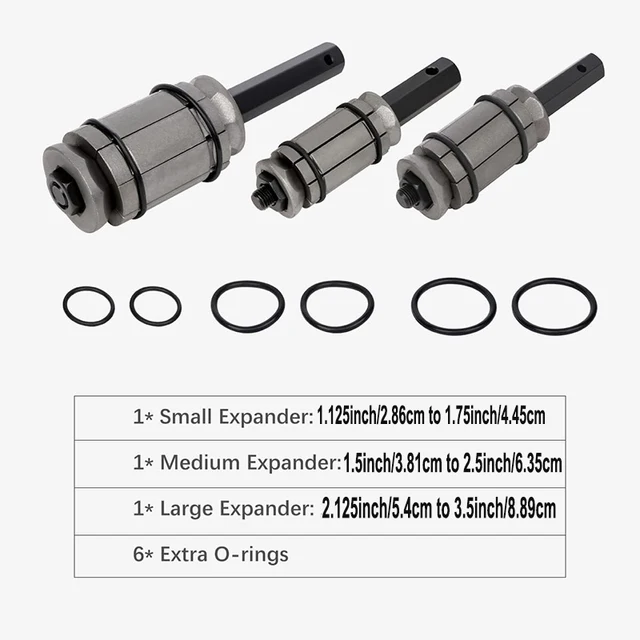 3Pcs Tail Pipe Expander Spreader Tool Set 1/18 '' to 3-1/2 '' Tail Pipe Tailpipe Expander Exhaust Muffler Spreader Tool Kit 2