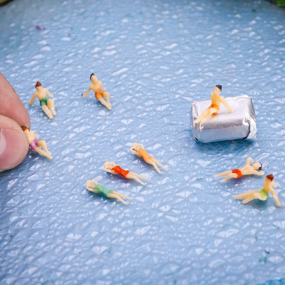 Scale 1:100 Miniature Swim People Model Painted Figures For Making Beach Sand Table Landscape Scene Layout Diorama Kits 30Pcs