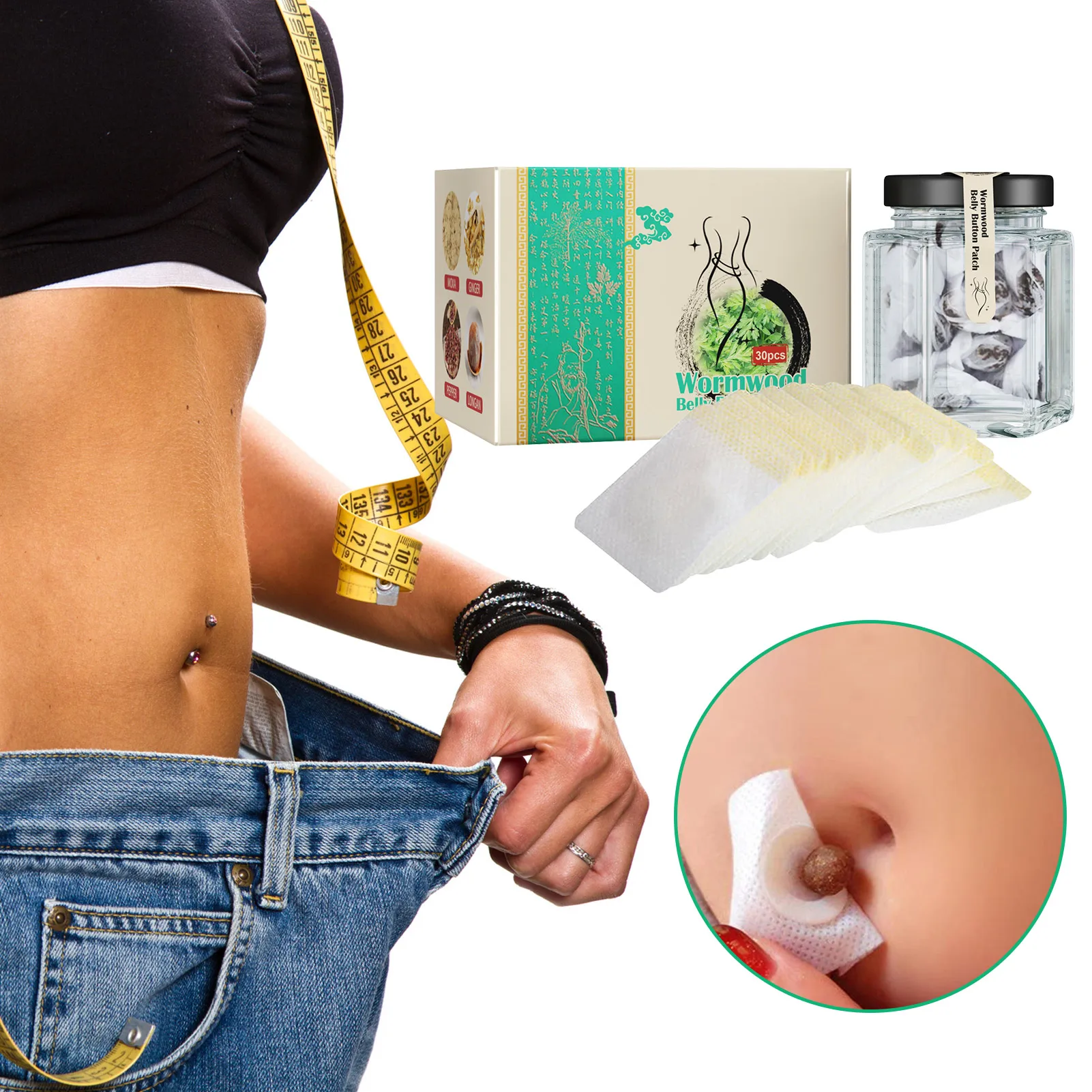 30pcs Weight Loss Navel Sticker Body Detox Fat Burning Slimming