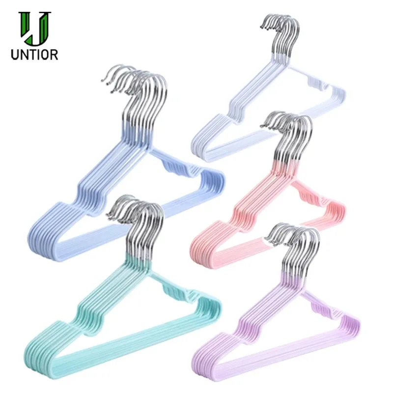 10 Pack Baby Hangers Non-slip Rubber Coating Kids Clothes Hangers Metal Infant for Toddler Coat Pant Closet Organization clothes hanger storage hanger
