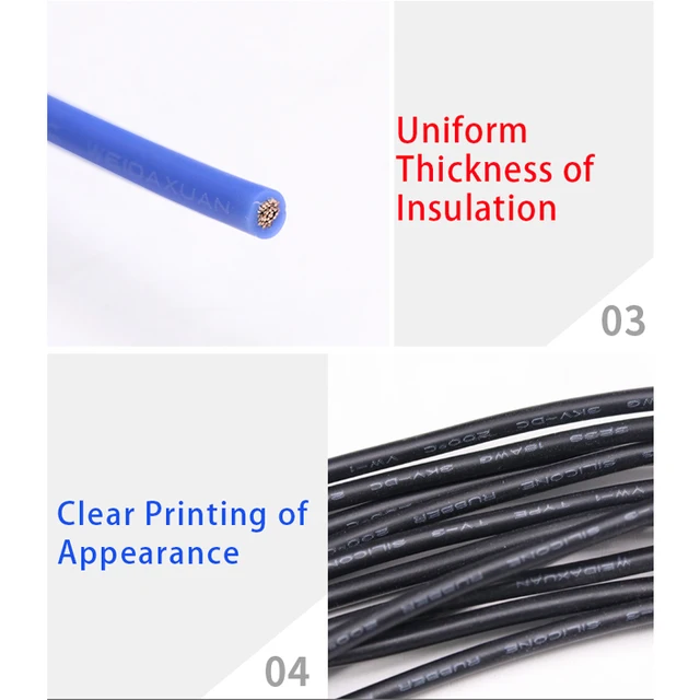 Fil de cuivre flexible en silicone souple, câble électronique LED bricolage