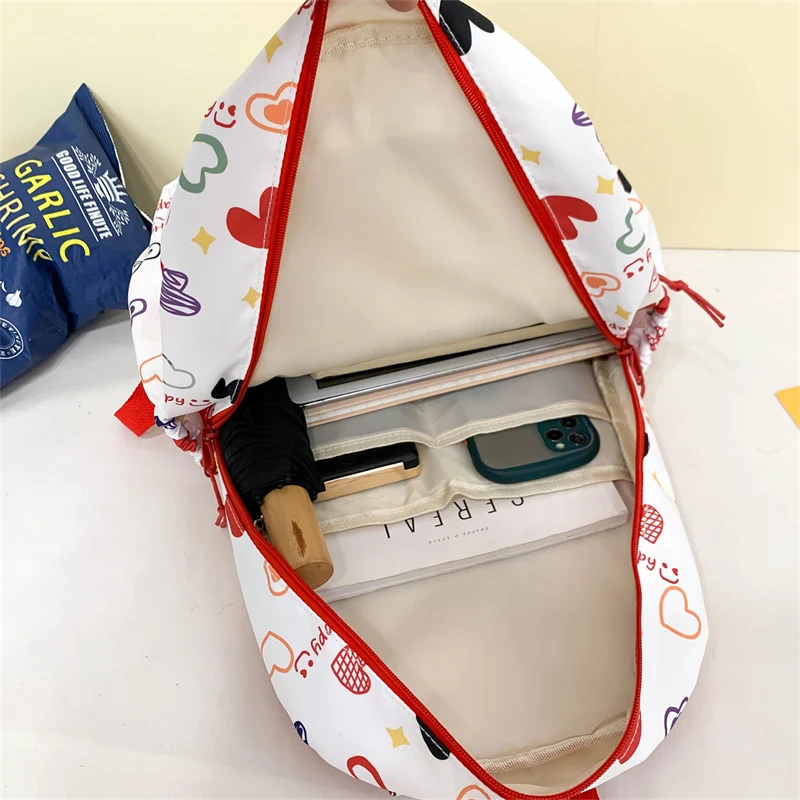 Girl Travel Waterproof Book Bag Lady New Cartoon Printing Female Fashion College Backpack Kawaii Women Laptop Leisure School Bag