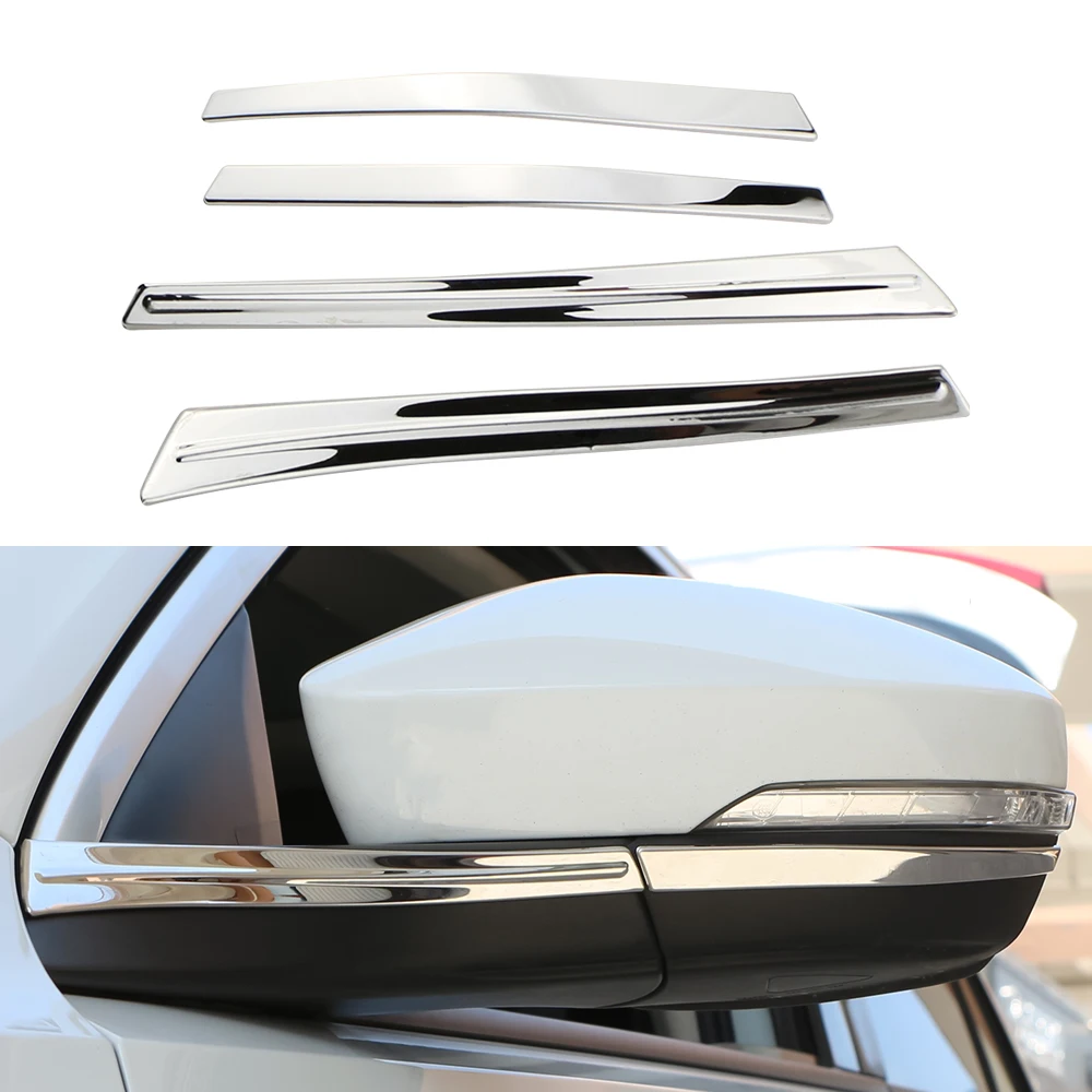 Car Rearview Mirror Cover Trim Stickers For Volkswagen Vw T-Roc Troc 2017 - 2022 Stainless Steel 4Pcs/Set Accessories