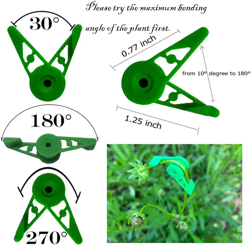 60 Clip Per Piante A 90° In Plastica, Rosse E Verdi, Per Guidare La Crescita E Migliorare La Circolazione Dell'aria