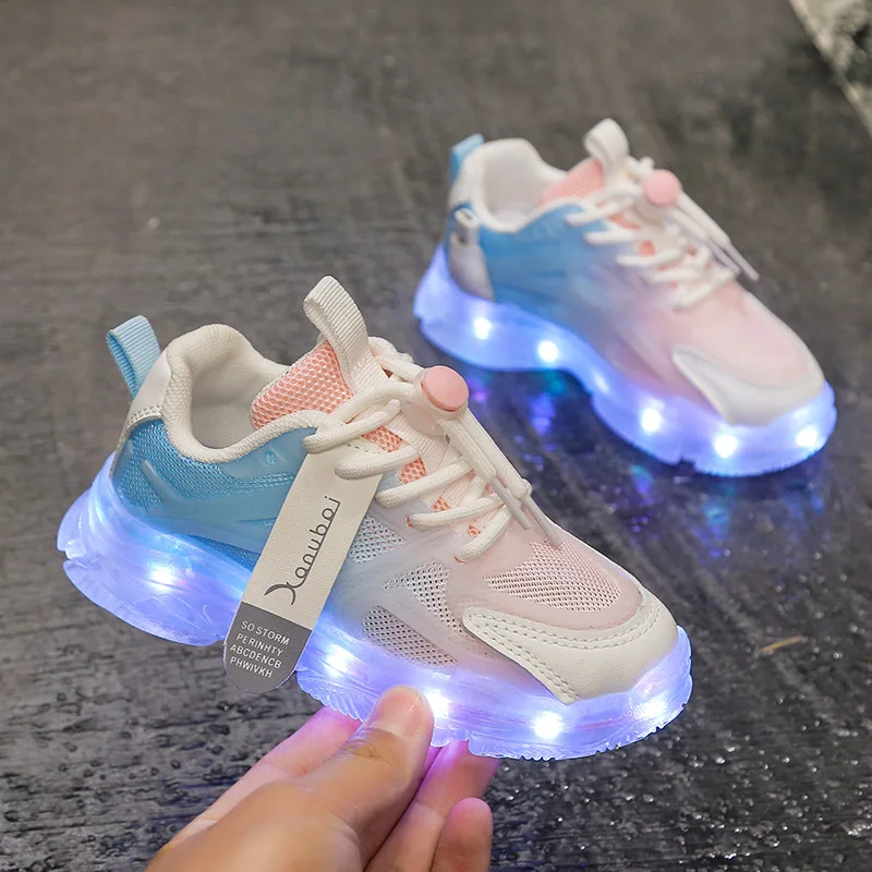 New 2022 Children Shoes for Girl Colorful Led luminous with Light Kids Dance Light Up Sneakers Spring Warm Shoes for Boy Gifts children's shoes for adults Children's Shoes