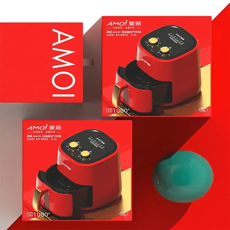 6.5L large capacity authentic air Fryer new China Red multi-functional home electric fryer fries machine 2