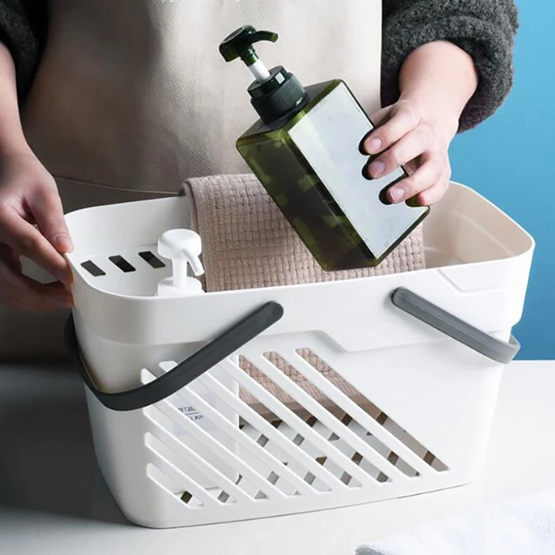 Portable Shower Storage Basket Bathroom Shower Gel Shampoo Bath Baskets, Home Desktop Makeup Tools Organizer Basket Accessories