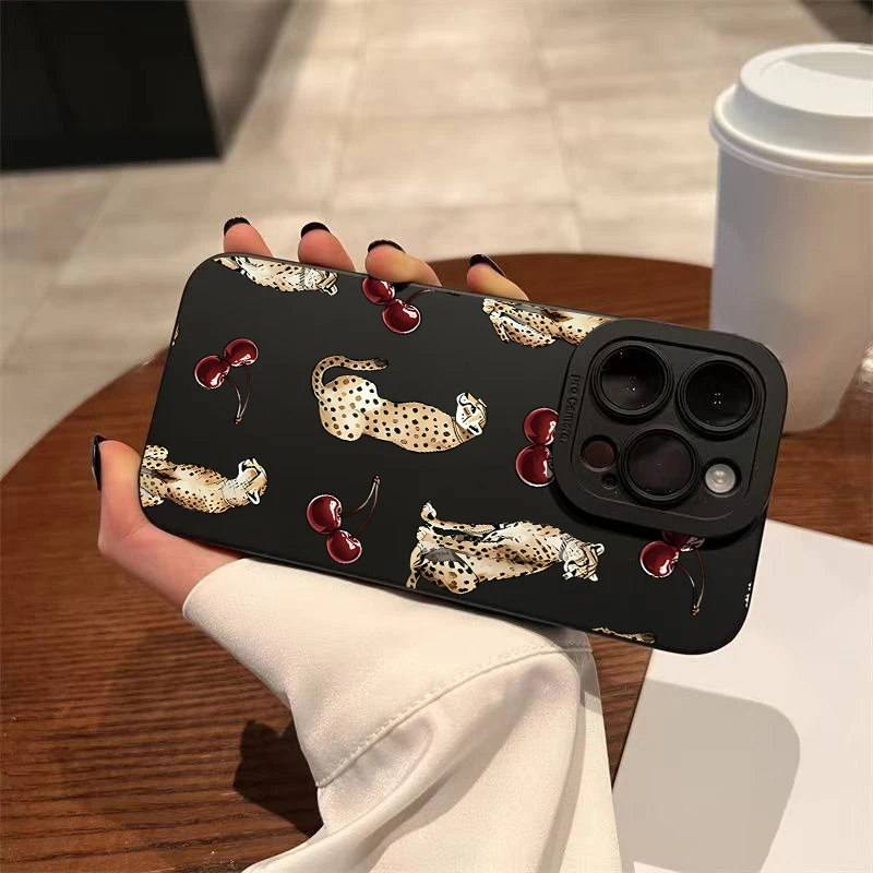 Chic Leopard Cherry Design Phone Case