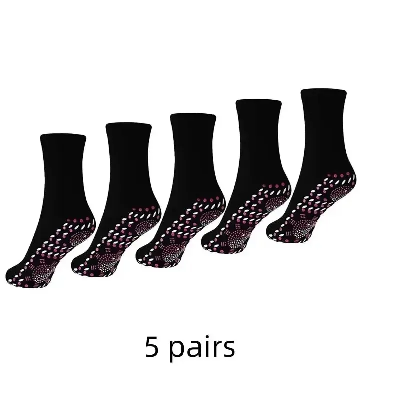 1/3/6pairs Compression Slimming Health Socks Winter Elastic Warm Self-Heating Socks Health Care Socks Magnetic Therapy Socks