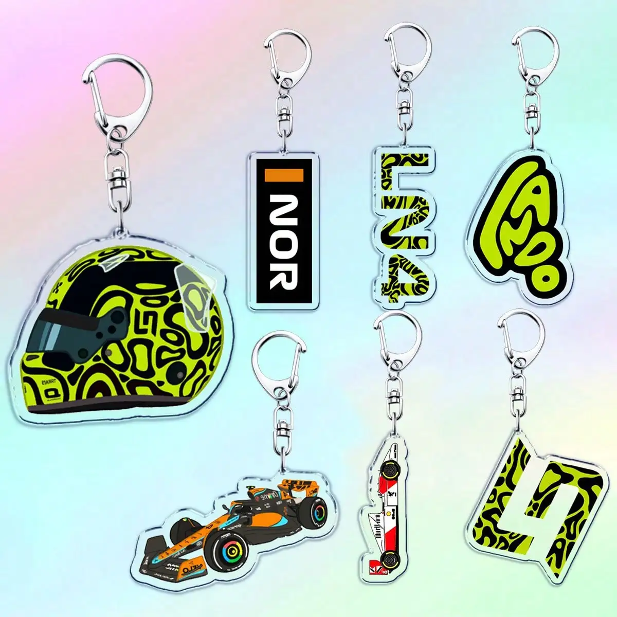 Fast Furious Racing Motorsport Schlüsselanhänger Schlüsselanhänger Zubehör Taschenanhänger Lando Fahrer Schlüsselanhänger Damen Schlüsselanhänger Schmuck Fan Geschenk