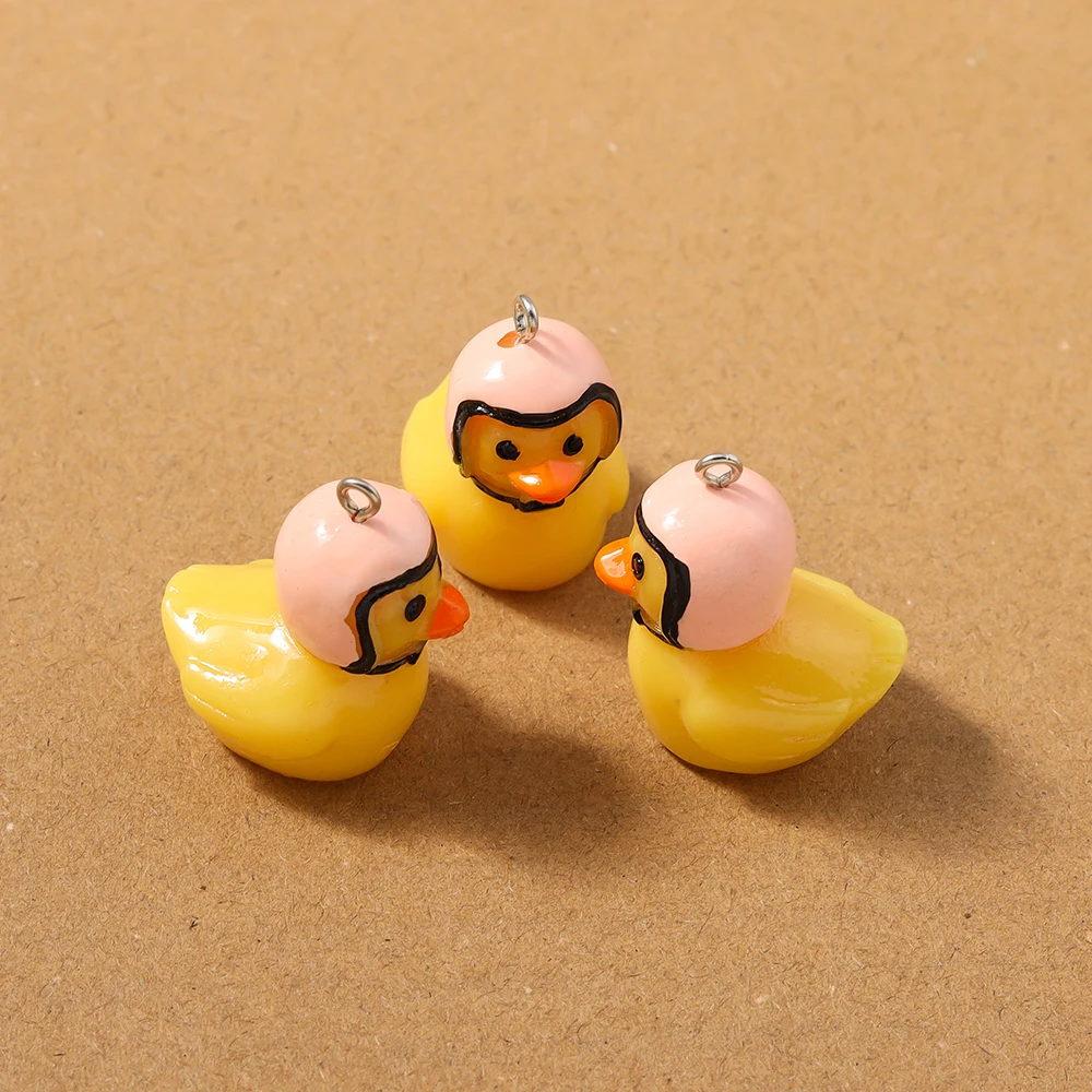 Set of 5 Adorable 3D Duck Charms