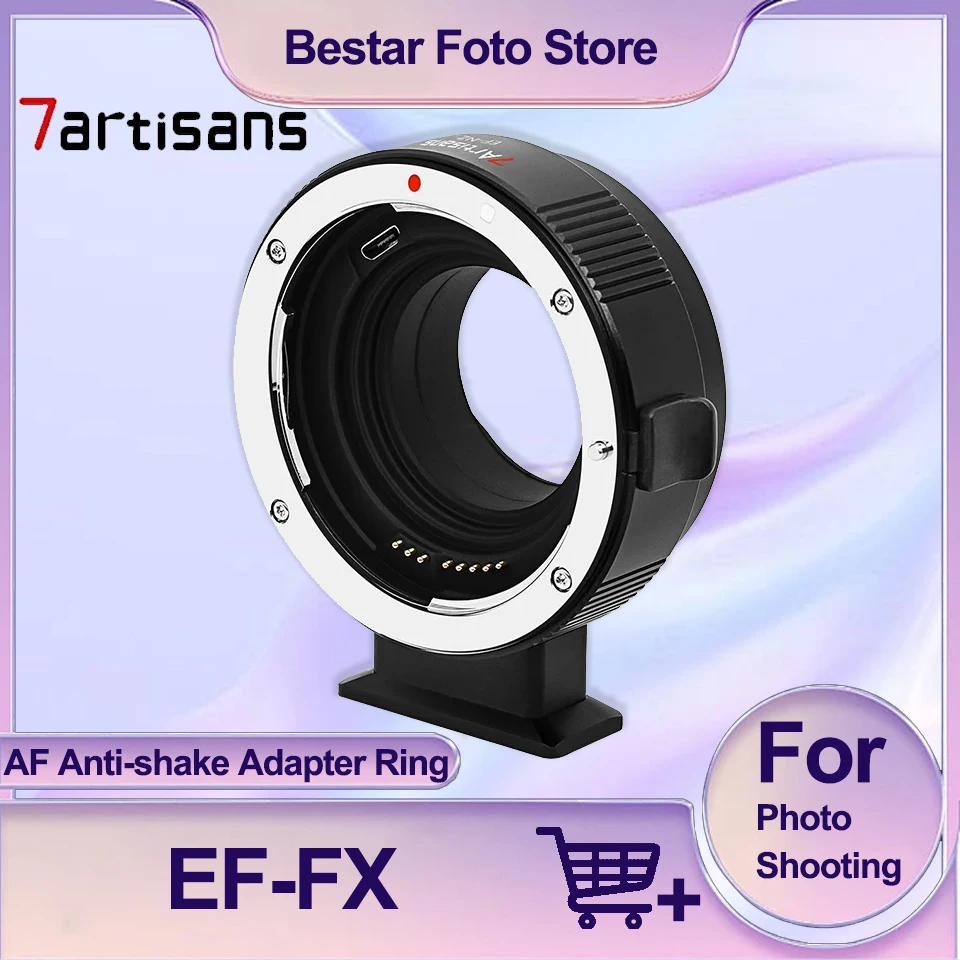 

7artisans EF-FX Electronic AF Lens Mount Adapter from EF/EF-Sens to Fuji X Mount with Anti-shake Function