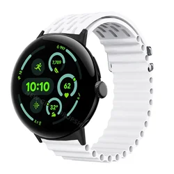 Soft Silicone Loop Strap - Ocean Sports Band for Men, Breathable Bracelet (Black white)