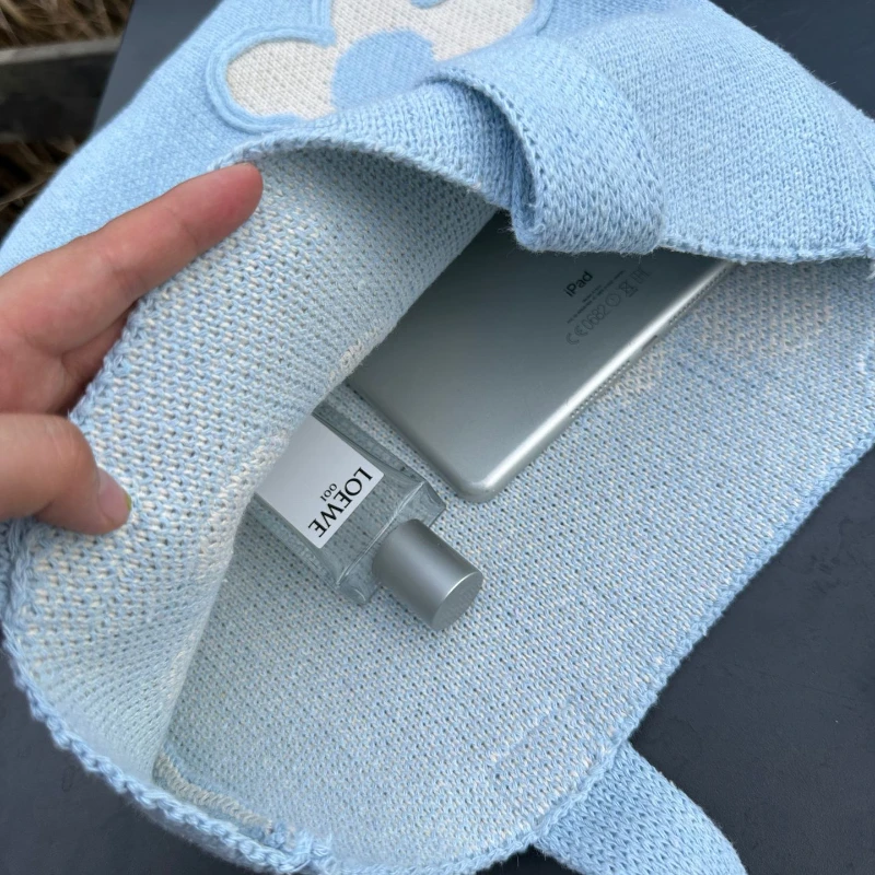 New Shoulder Bag Knitted Woven Tote Sweet Fashion All-match Handbag Large Capacity Casual Commute Work Leisure Shopping Bag