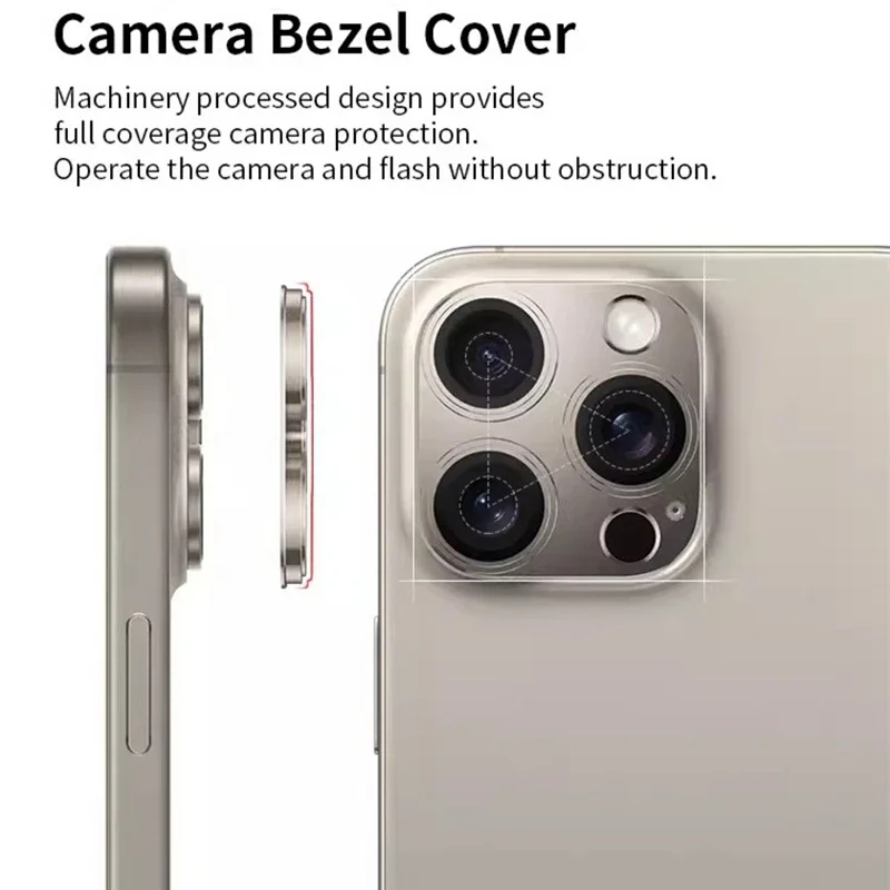 Premium Metal Camera Protector with Tempered Glass Cover - Enhanced Back Lens Protection