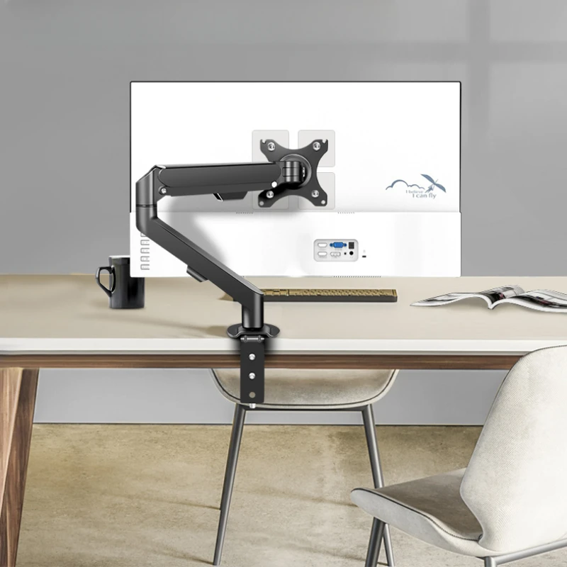 

17-30 inch backless arm computer monitor lift, non-punch tabletop rotatable base