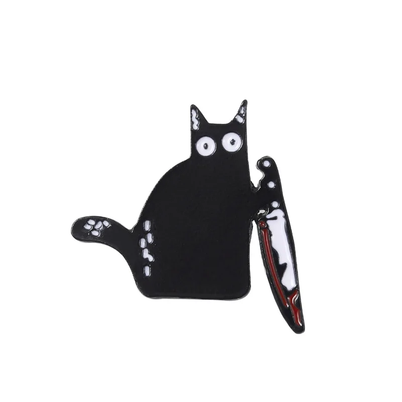 Engraçado fome comer peixe gato preto duro esmalte pino kawaii desenhos  animados gatos animal dourado broche lapela mochila pinos decoração  presente exclusivo - AliExpress