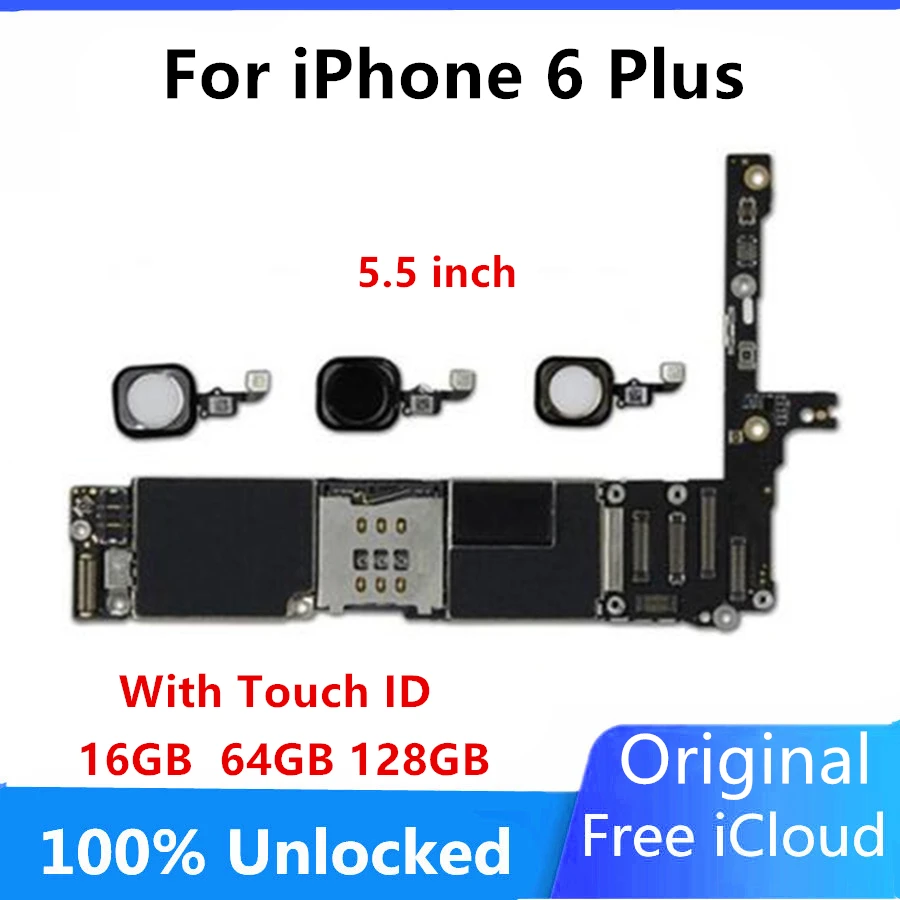 Clean Icloud Logic Board For Iphone 6 Plus Original Unlocked Motherboard Support Os Update Full Chips Logic Board 16gb 64gb 128g Mobile Phone Antenna Aliexpress