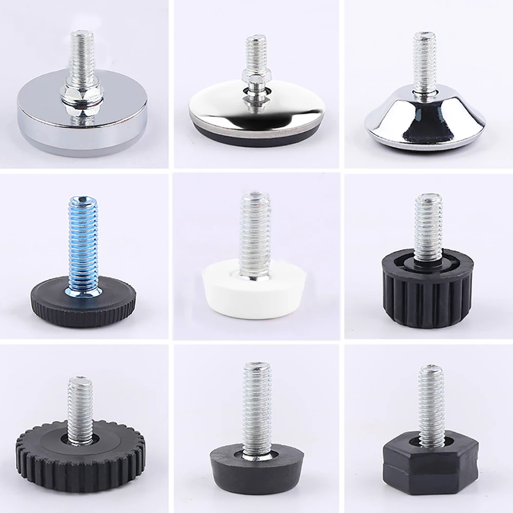 M6 M8 M10 Adjustable Leveling Chair Leg Feet Furniture Mat Screw-in Base Sofa Bed Cabinet Table Floor Protector Anti-slip Pad