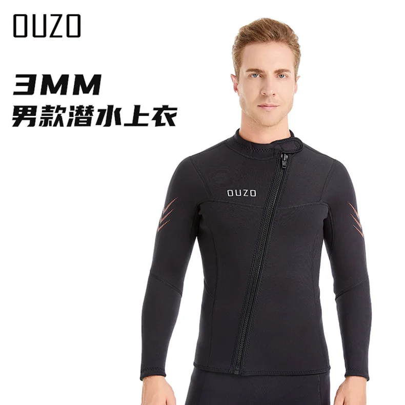 Description Picture 6 of item3mm Diving Suit Men Wetsuit Neoprene Diving Jacket Underwater Kitesurf Surf Surfing Spearfishing Jacket Pants Clothes Wet Suit