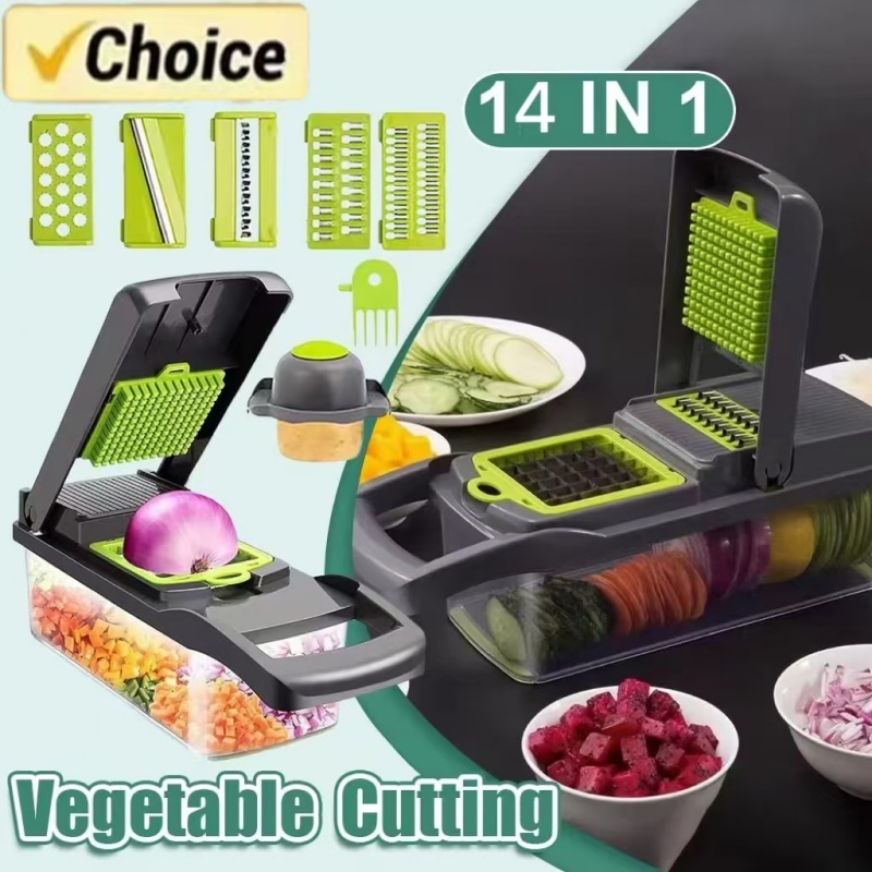 Vegetable original dicing machine Cutting flower, dicing and planing machine Salad shredder slicing tool group multi-functional